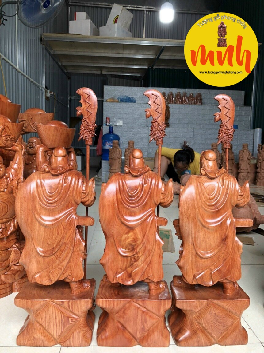 Tượng Quan Công Trấn Ải Đế Hổ Phù Gỗ Hương Cao 50cm